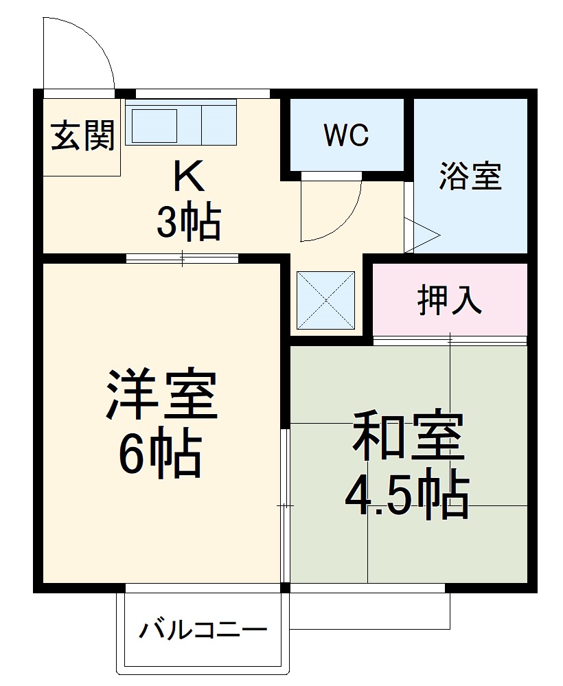 ハイツ上旭サウス・203号室の間取り