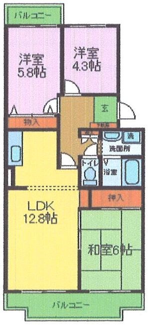 パティオ岸和田の間取り