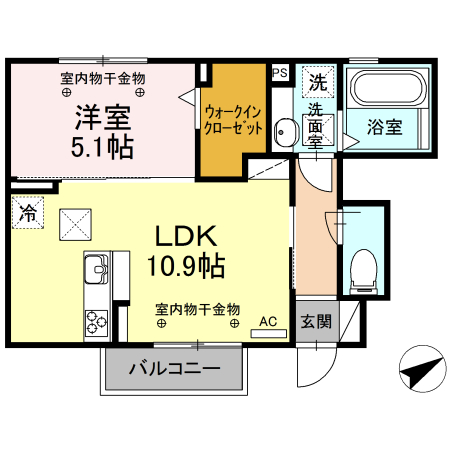 コージーコート朝日の間取り