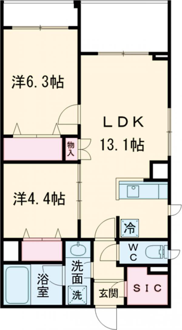 百村の完工年月(2021年11月)築の賃貸マンションの間取り