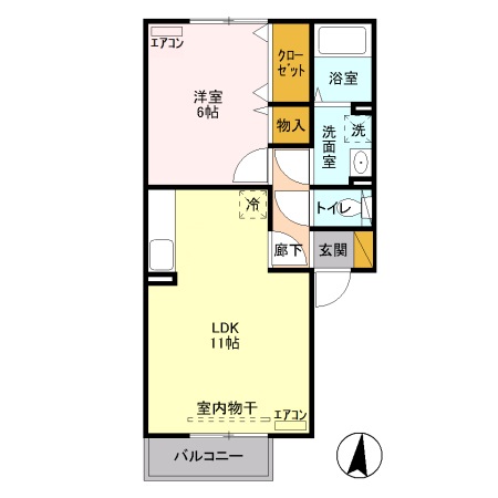 ヴィラオーネスト Bの間取り