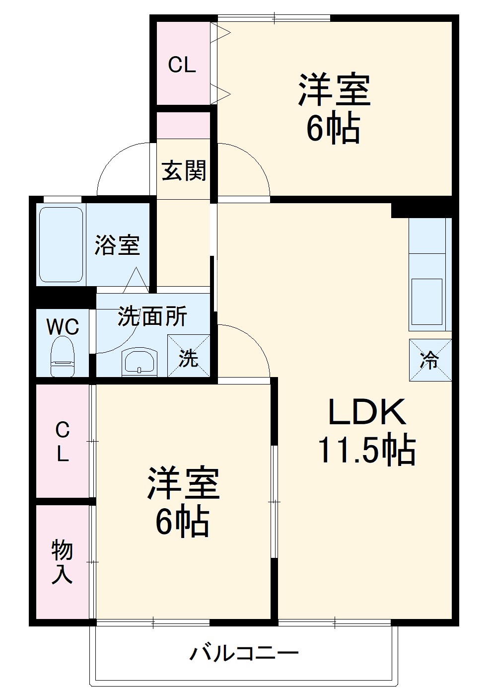 セジュール旭ヶ丘 Bの間取り