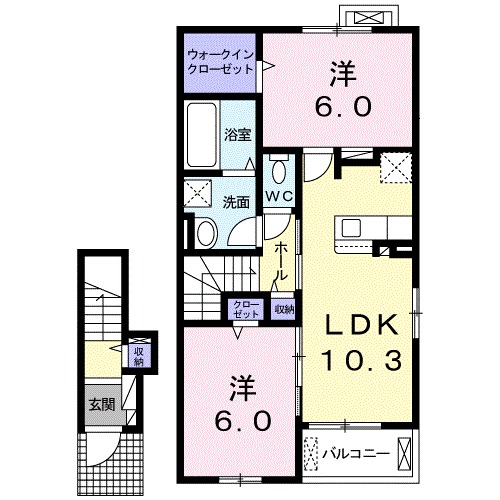 カーサHIRAの間取り