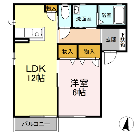 シェモア Bの間取り