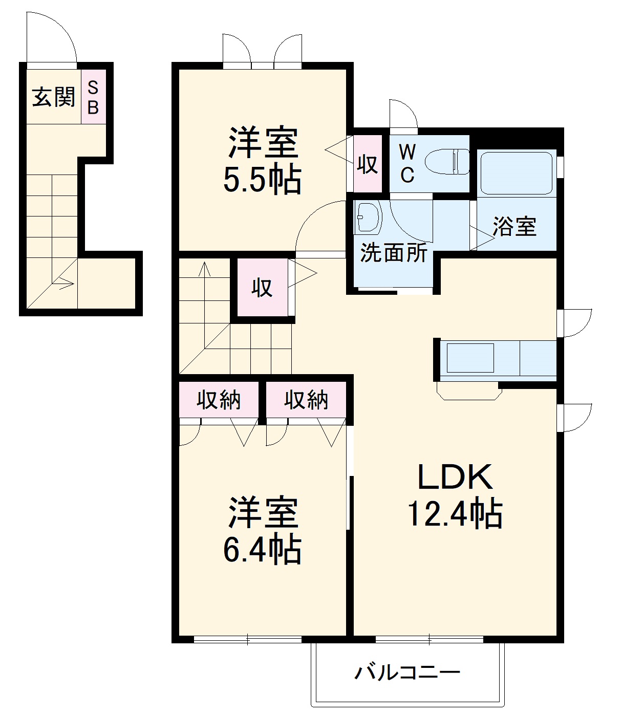 グランドソレイユBの間取り