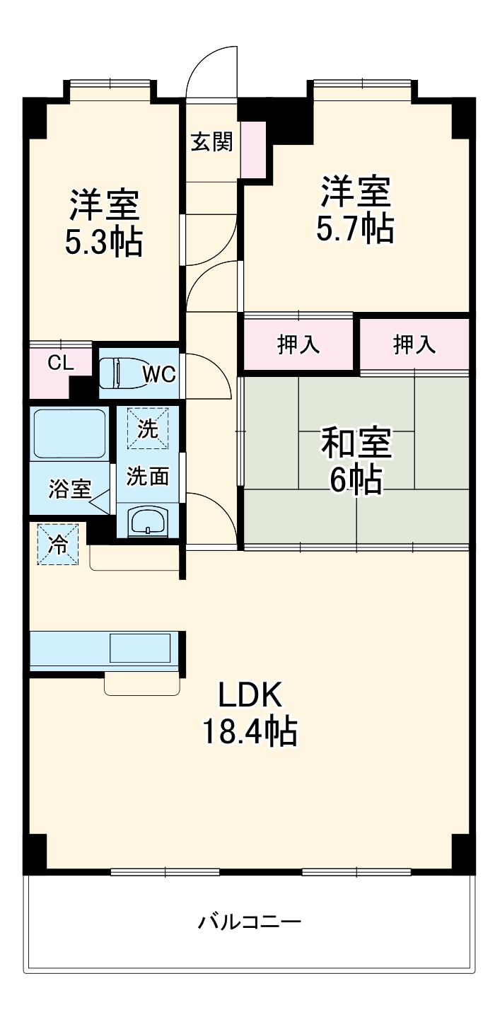 サニーウェル仲村の間取り