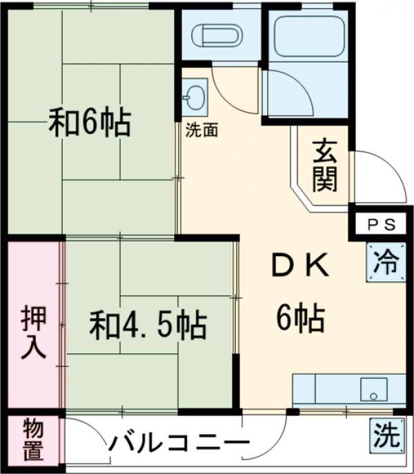 綾園ハイツの間取り