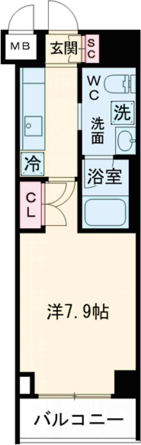 ＬａＳａｎｔｅ桜新町・504号室の間取り