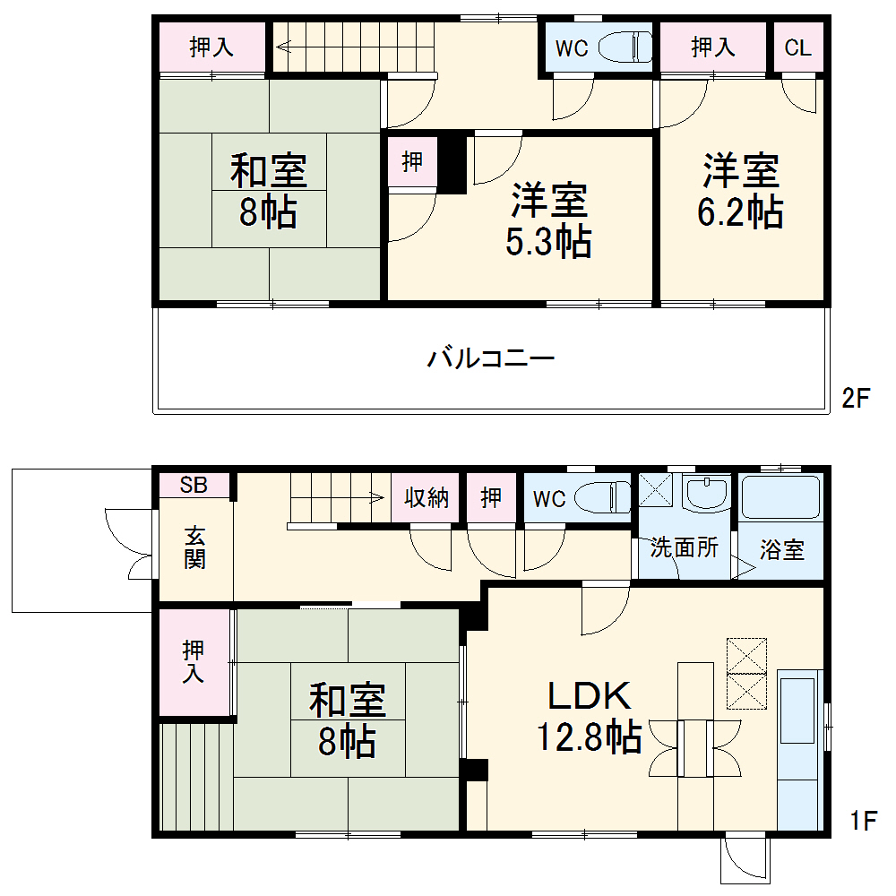 秦野市羽根戸建の間取り