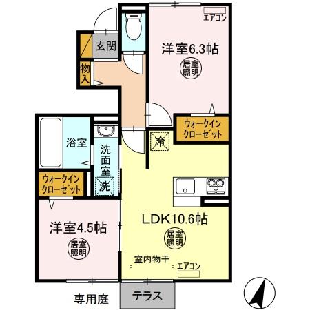 ボヌール Bの間取り