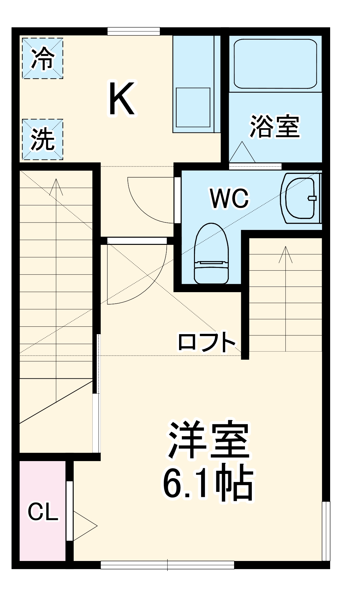 共和の完工年月(2022年2月)築の賃貸アパートの間取り