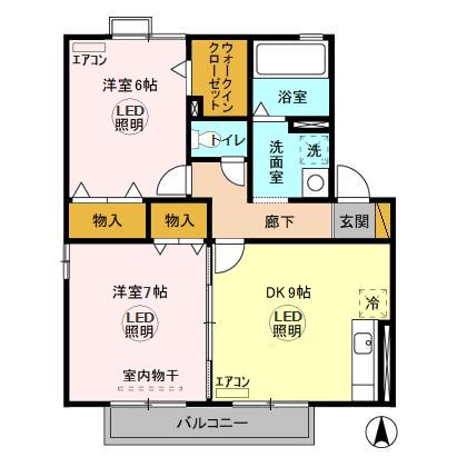 リビングタウンみどりの Kの間取り