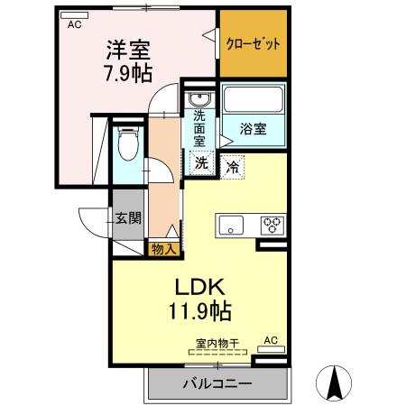 オッツ三蔵子 Aの間取り