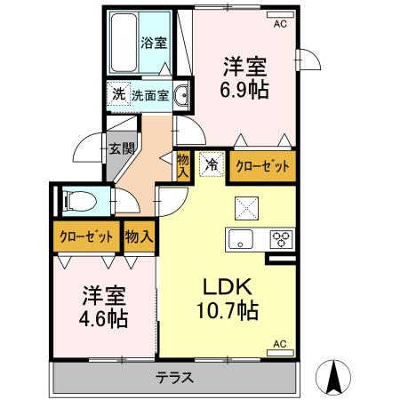 オッツ三蔵子 Bの間取り