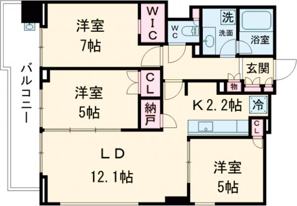 パークスフィア牛込神楽坂・1304号室の間取り