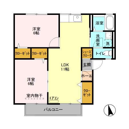 サンセールハイツ Aの間取り