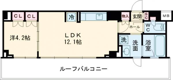 プラウドフラット戸越公園・509号室の間取り