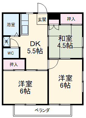 翼ハイツ3号館の間取り