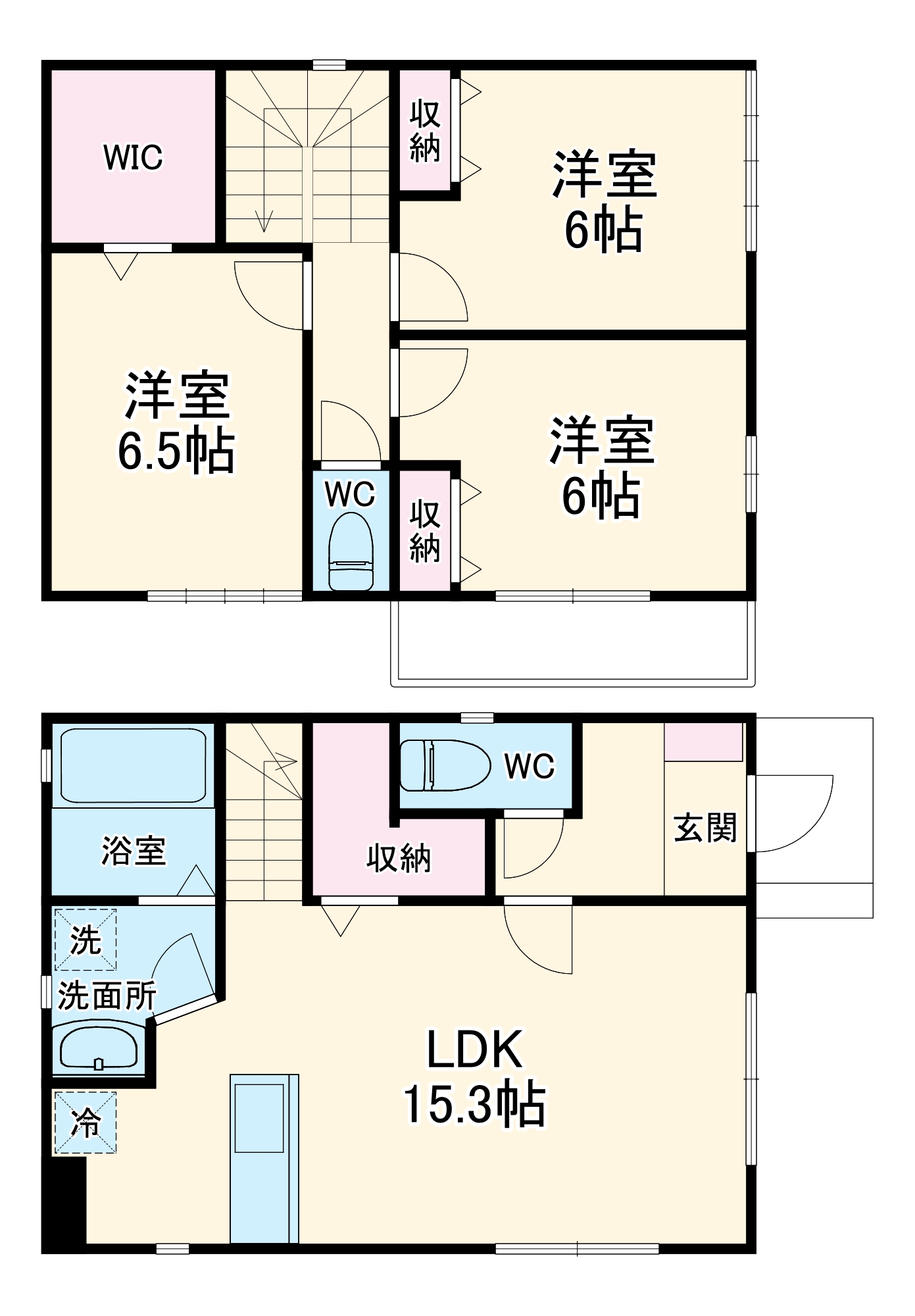 下矢切戸建貸家Aの間取り