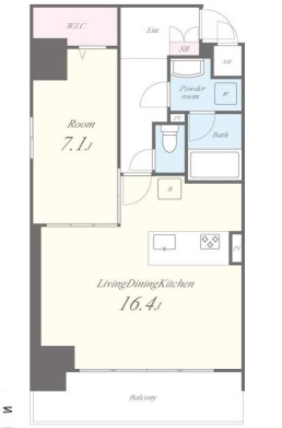VOLGA BLDG アドグリシーヌ竜泉・1201号室の間取り