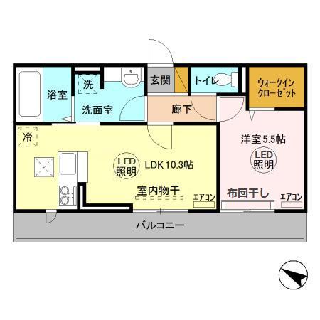 ラヴィーヌみどりのの間取り