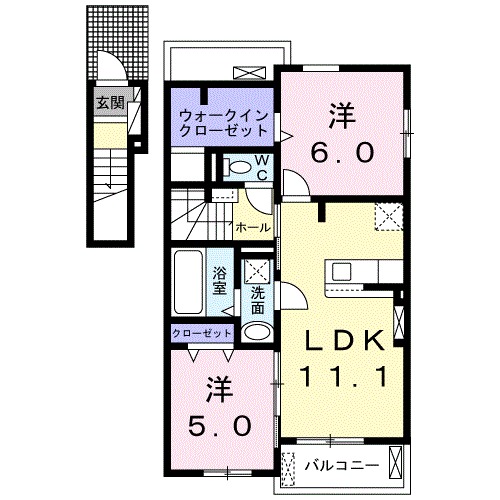 クレアール桑名 Bの間取り