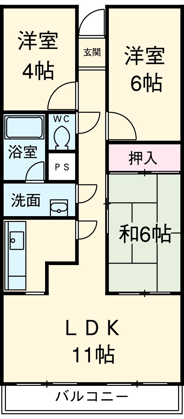 潮ハイツの間取り