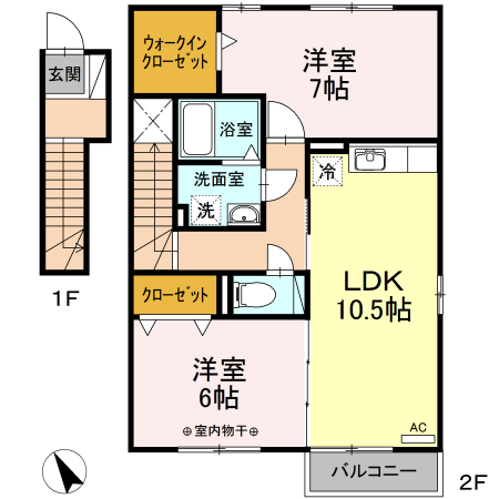 グランモア野町 Bの間取り
