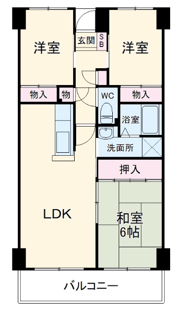 オーバーヒルズ 壱番館の間取り
