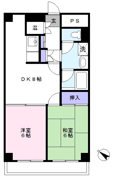 二十世紀が丘美野里町の完工年月(1998年10月)築の賃貸マンションの間取り