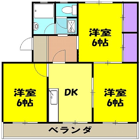西田大坪マンションの間取り