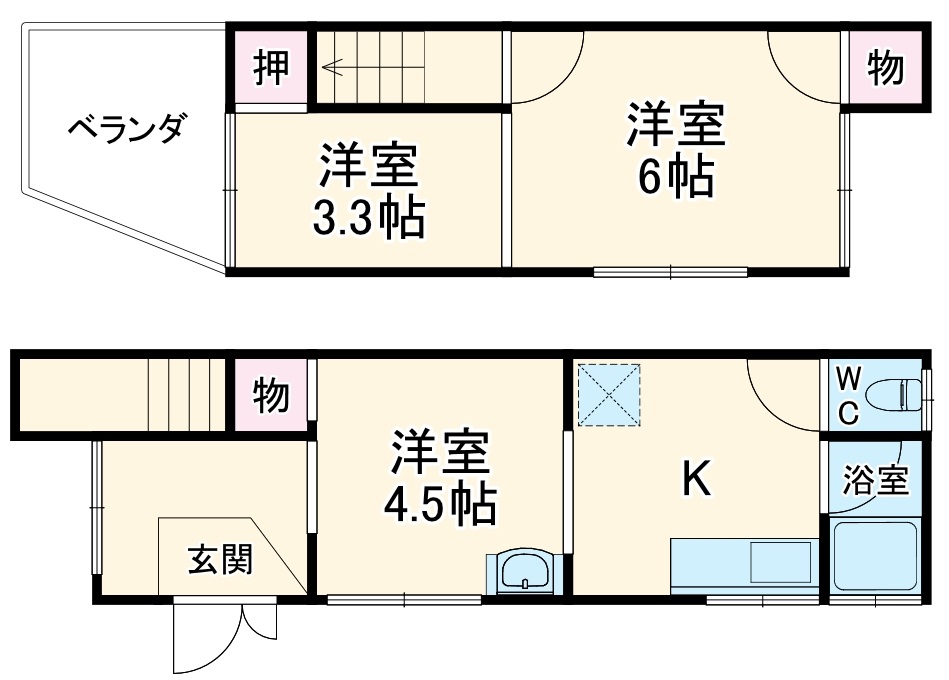春日町3丁目テラスハウスの間取り