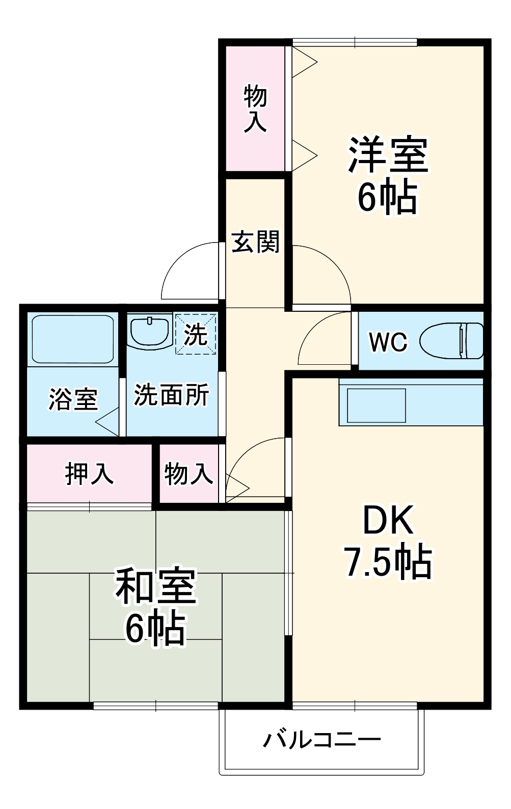 クレール杉山B棟の間取り