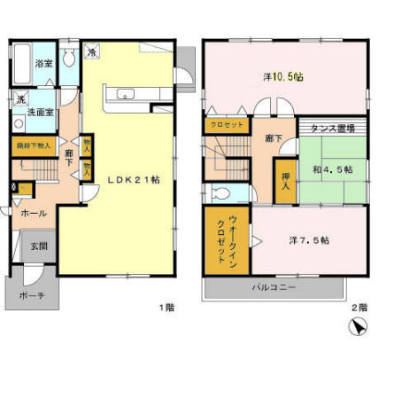 上田戸建借家の間取り