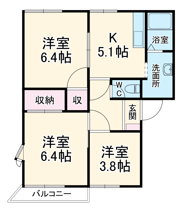 パークサイドドエルAの間取り