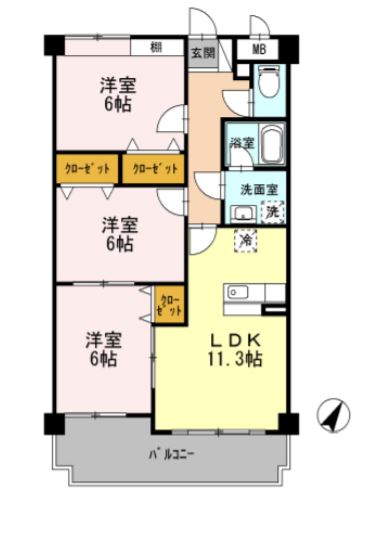 ロイヤルパーク真伝の間取り