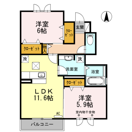 グラン ビュー ソニック B棟の間取り