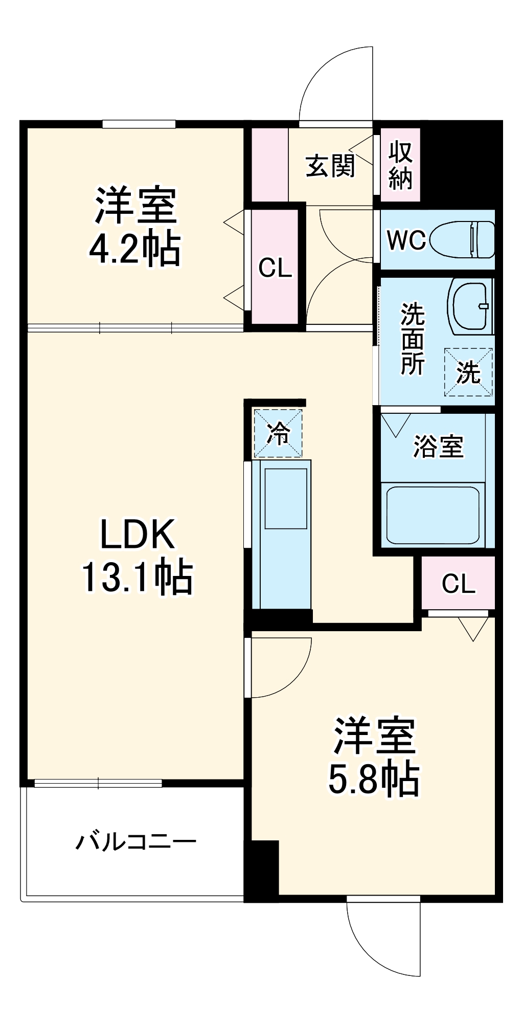 フレンドシップいこのべⅡの間取り