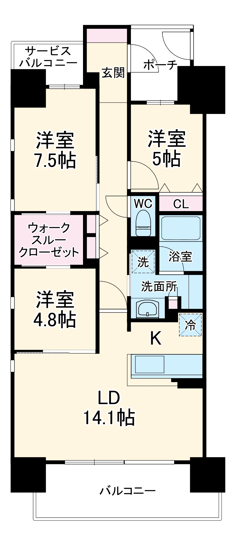 サーパス熊谷星川通りの間取り