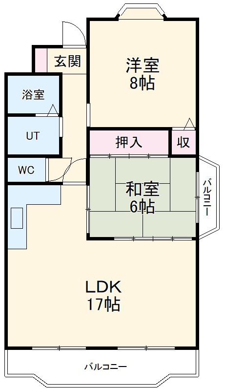 エステイタスＫＮ－６・208号室の間取り