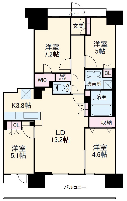 エアヒルズ藤沢の間取り