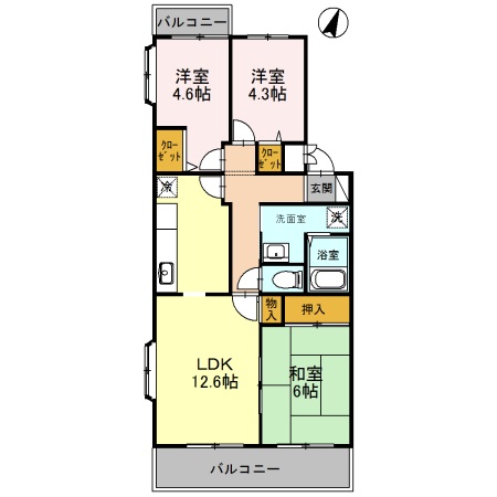 コーポレート東浦和1号棟の間取り