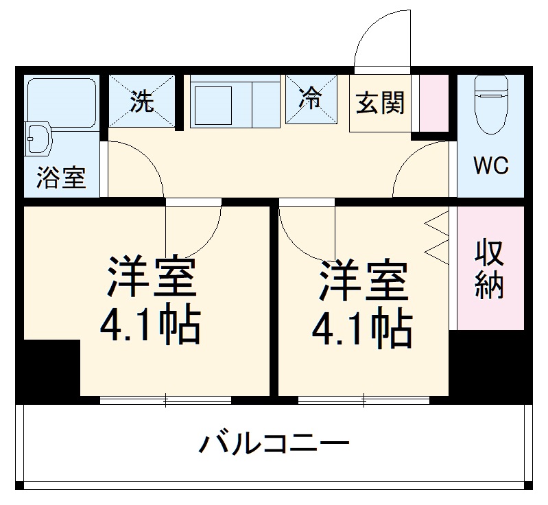エクセレントアフィー横浜橋の間取り