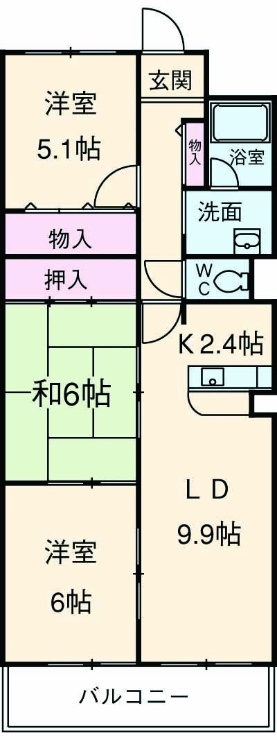 パール久米田の間取り
