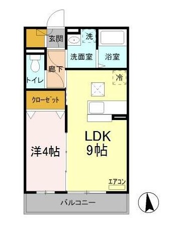 レフィナード白鷺・102号室の間取り