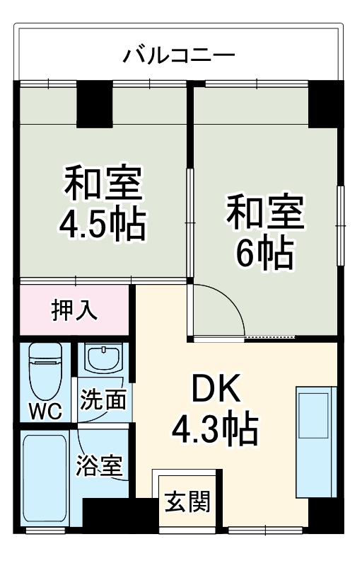 中西ビル・305号室の間取り