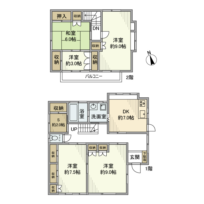 元町戸建の間取り