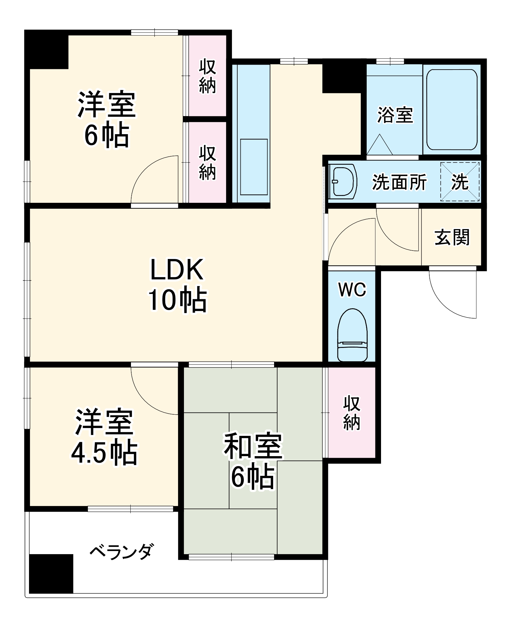 マンション緑黒石C棟の間取り