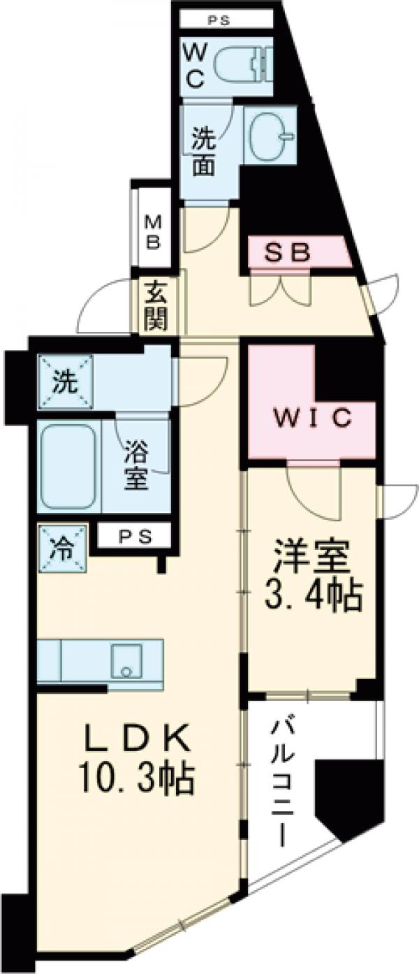 ジェノヴィア新宿早稲田グリーンヴェール・301号室の間取り