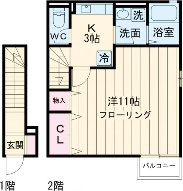 セジュールK2の間取り